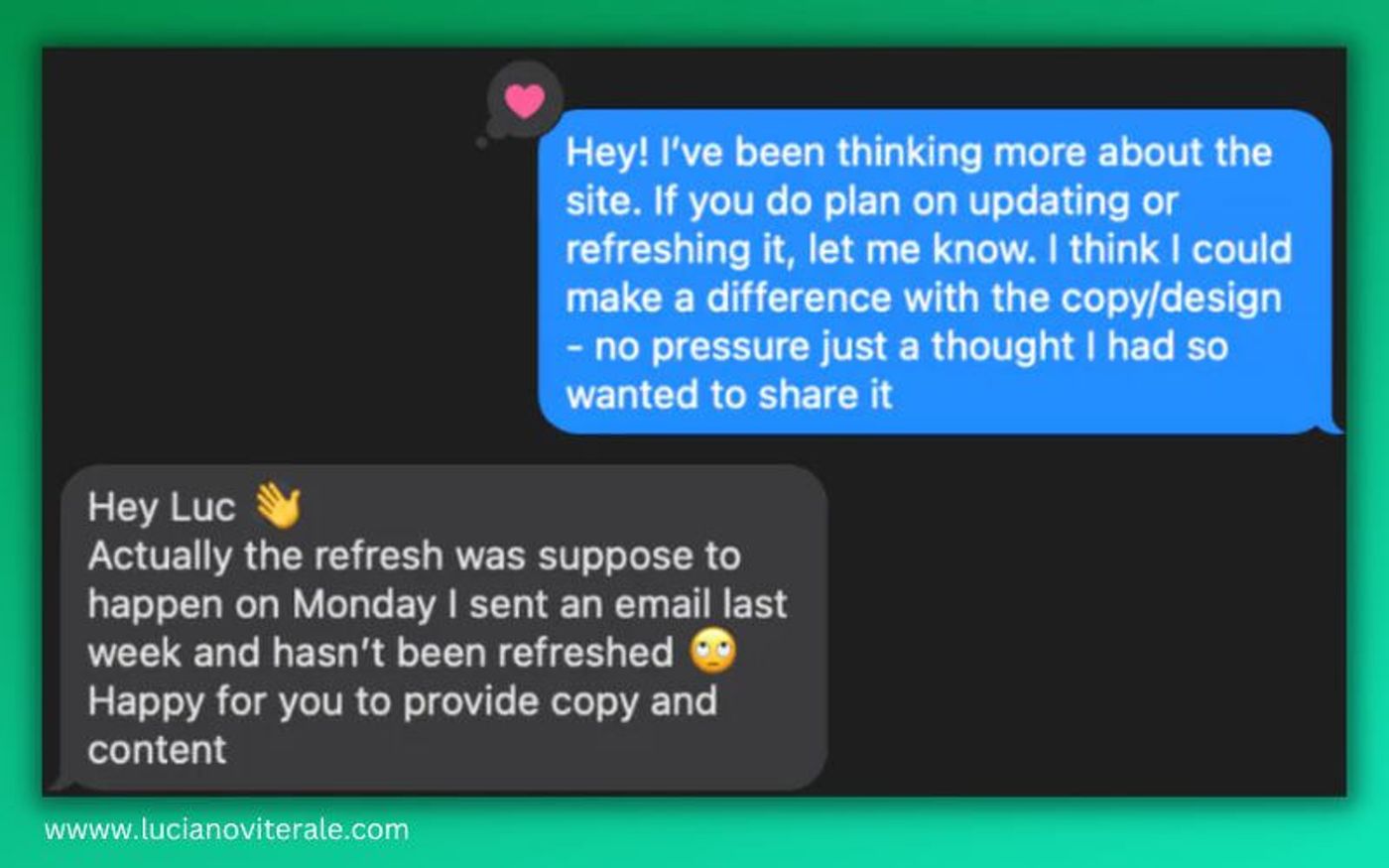 text from client