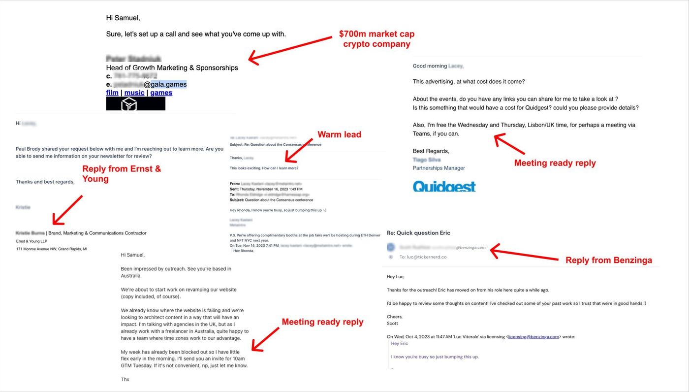 cold email meeting replies