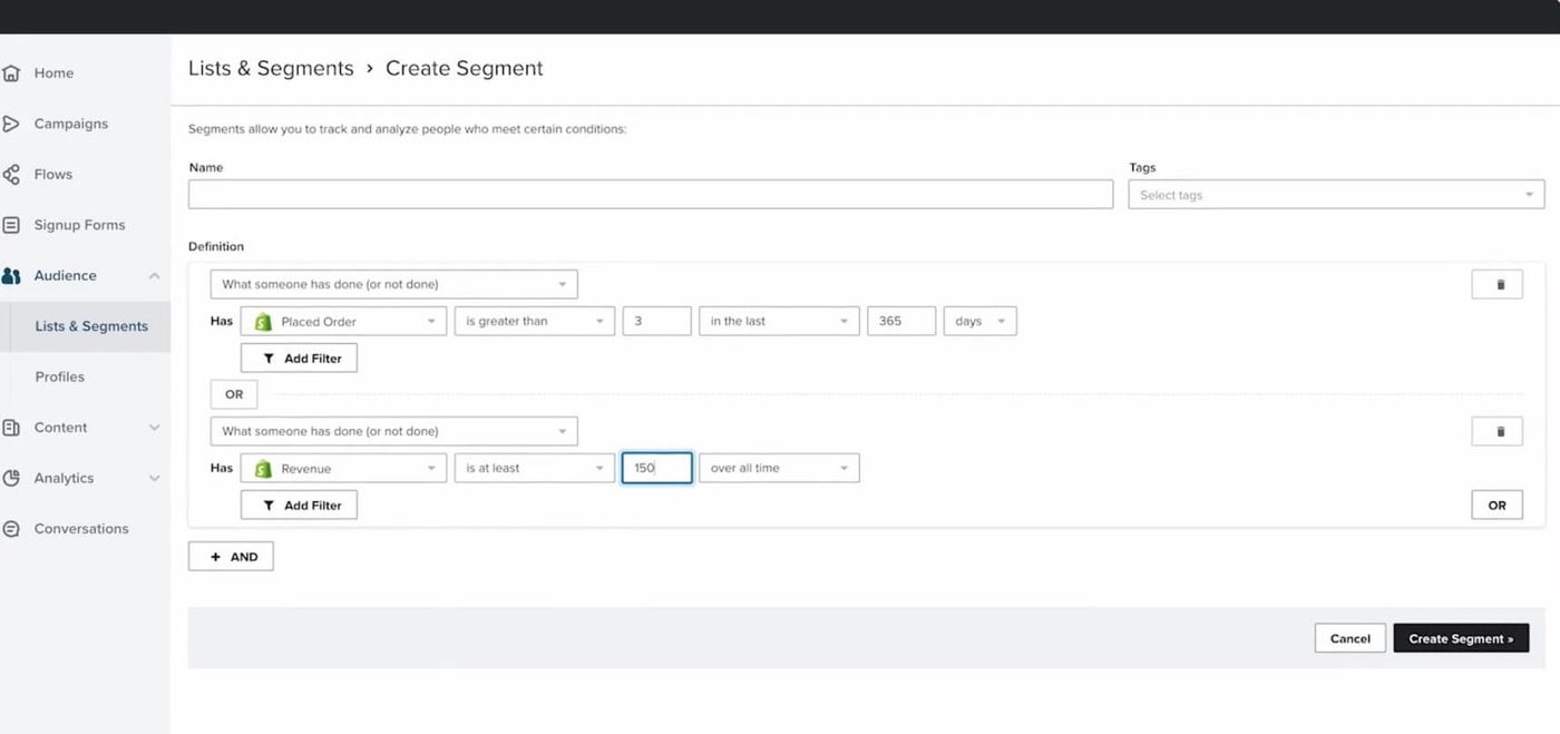 list segments