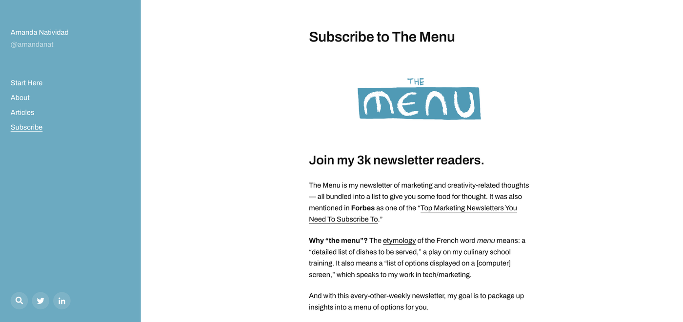 the menu