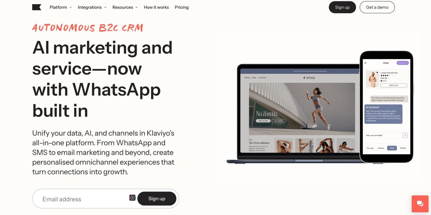 Klaviyo home page