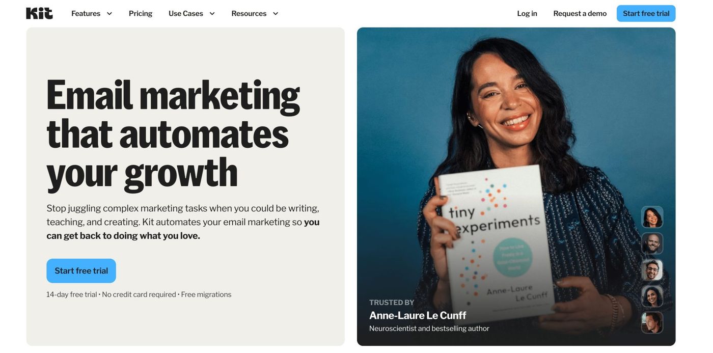 ConvertKit home page