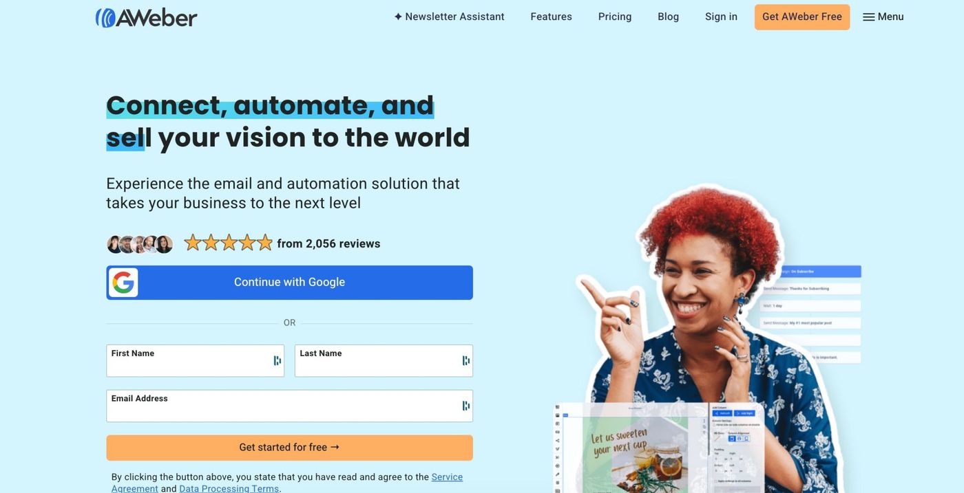 AWeber home page