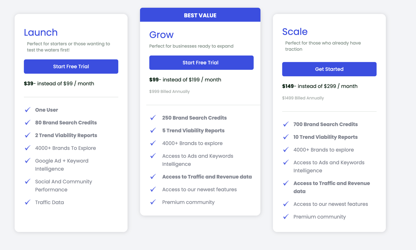 Trend Rocket Pricing
