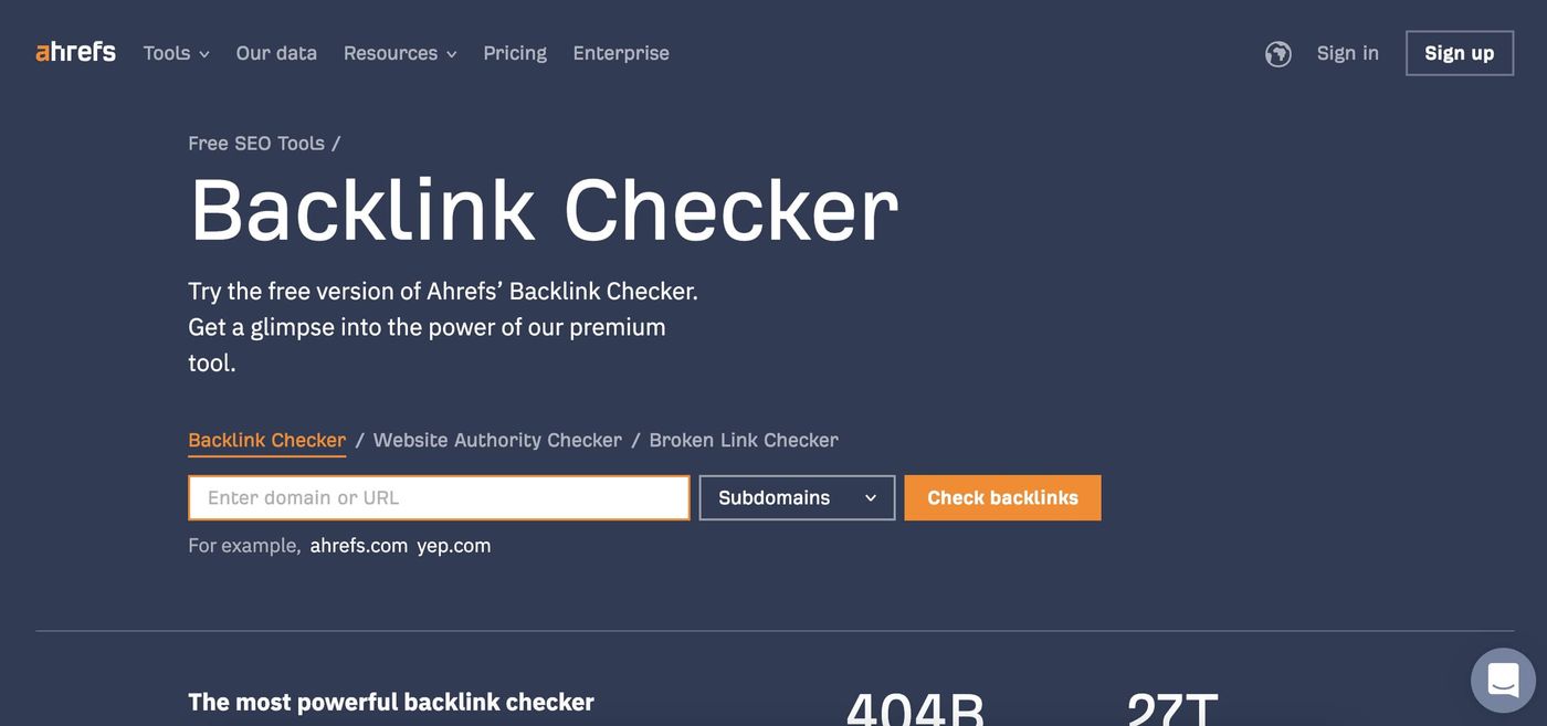 ahrefs backlink checker