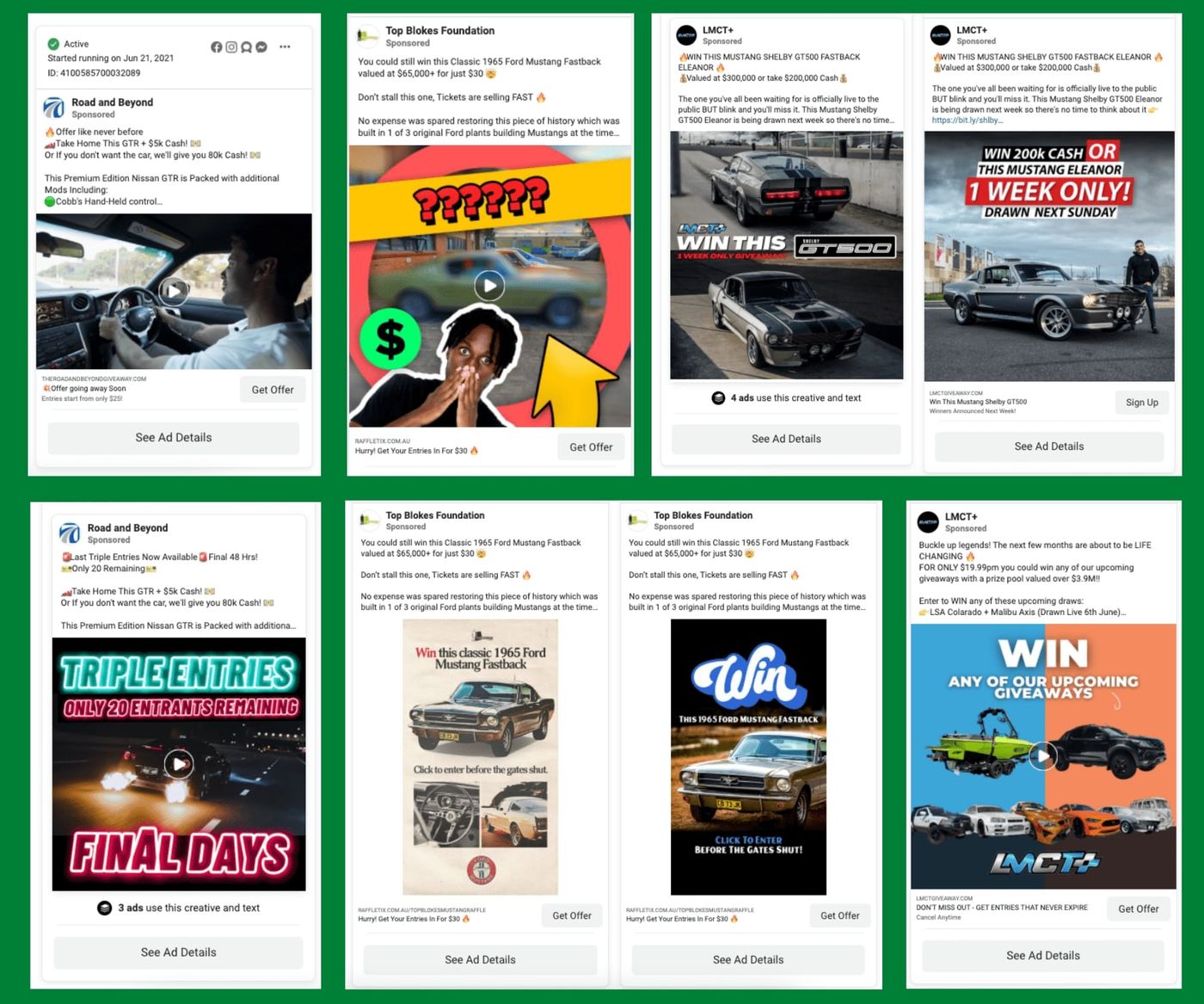 Giveaway business ads example