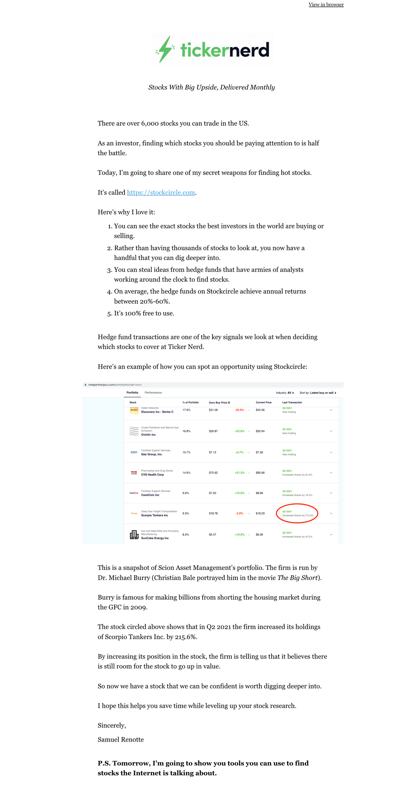ticker nerd email 1