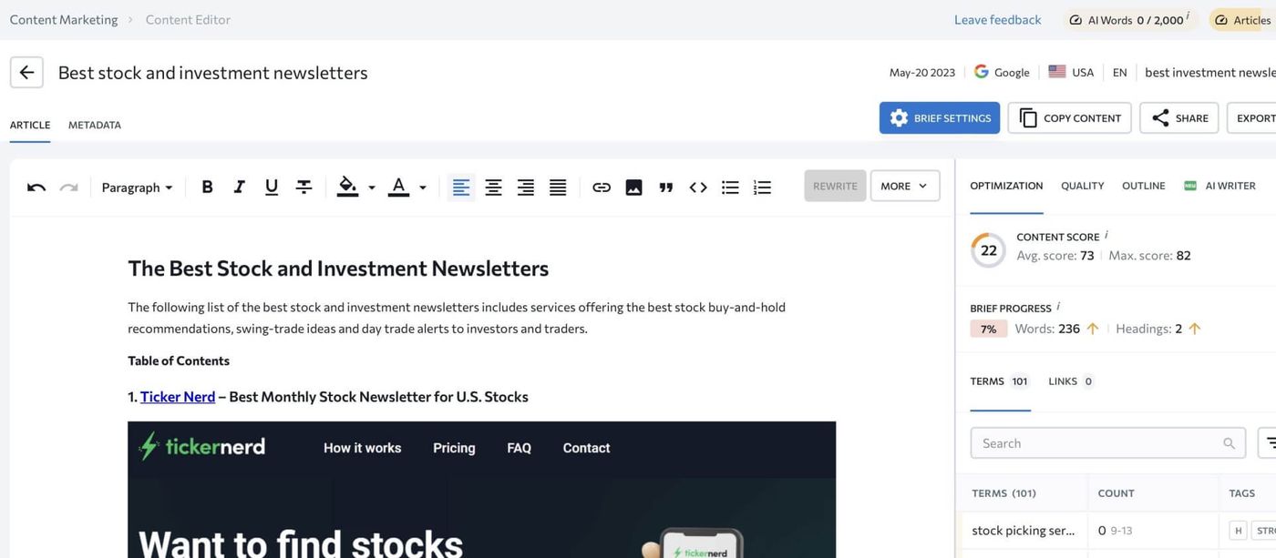 content editor example