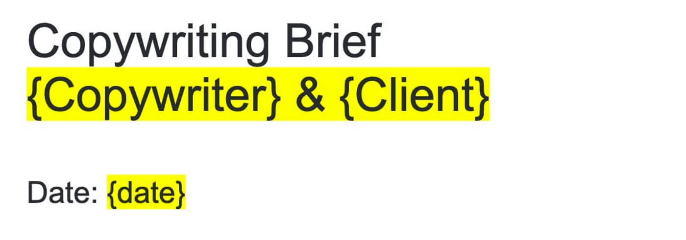 copywriting brief title