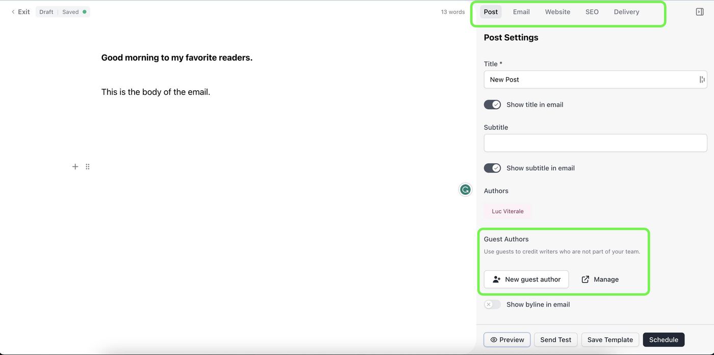 beehiiv email editor
