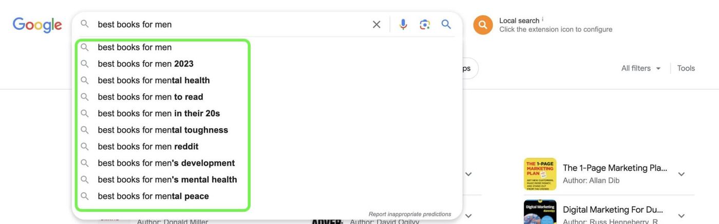 google autocomplete