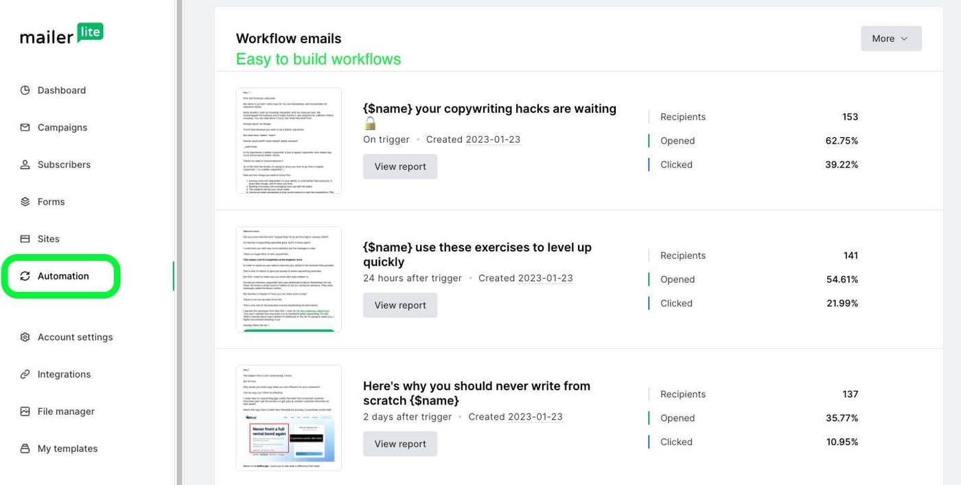 mailerlite automation