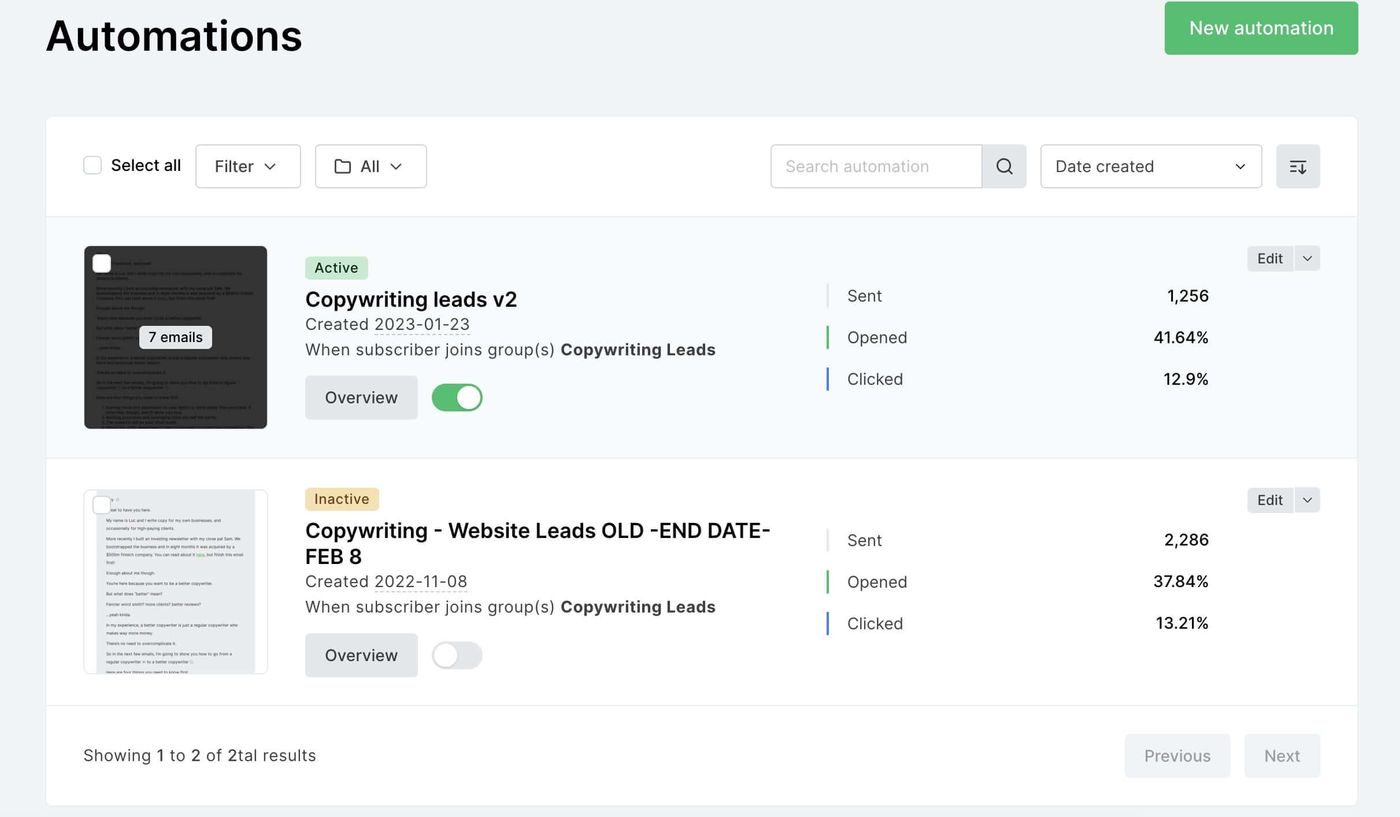 lucs mailerlite automations