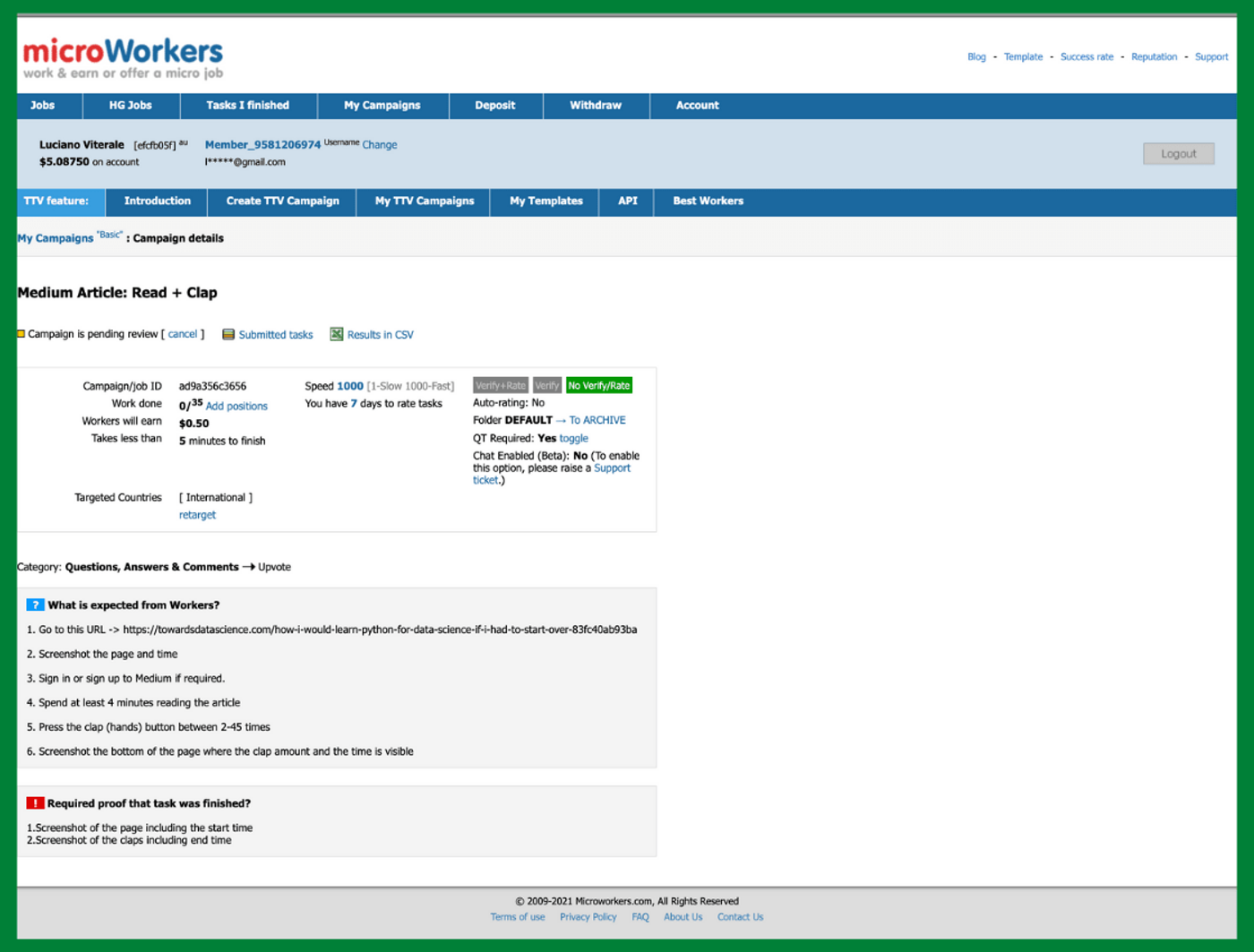 Micro Workers Medium Hack