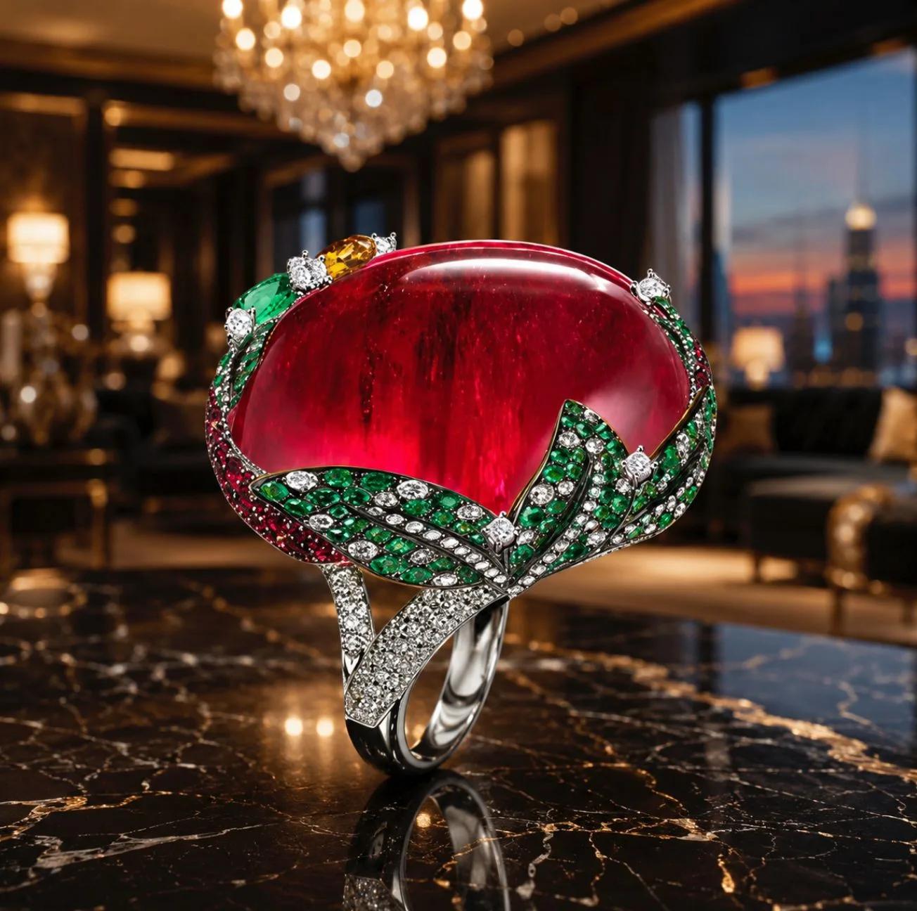 The Crimson Leaf Ring