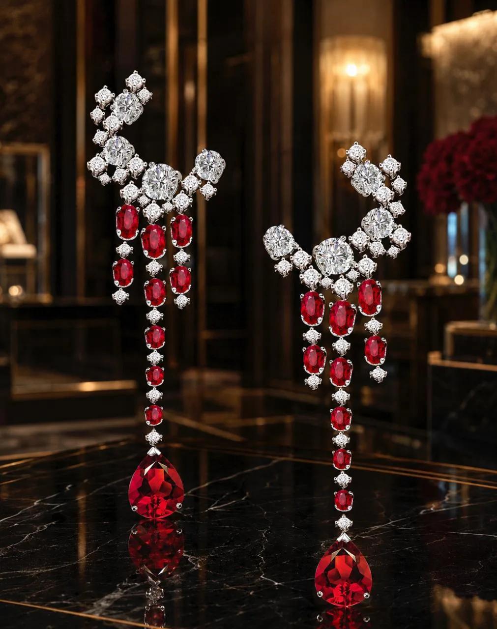 The Ruby Rain Earrings