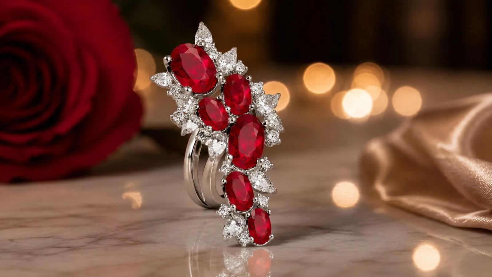 The Ruby Cascade Ring
