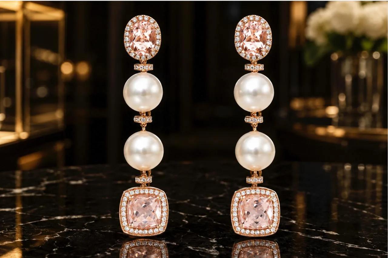The Morganite & Pearl Earrings