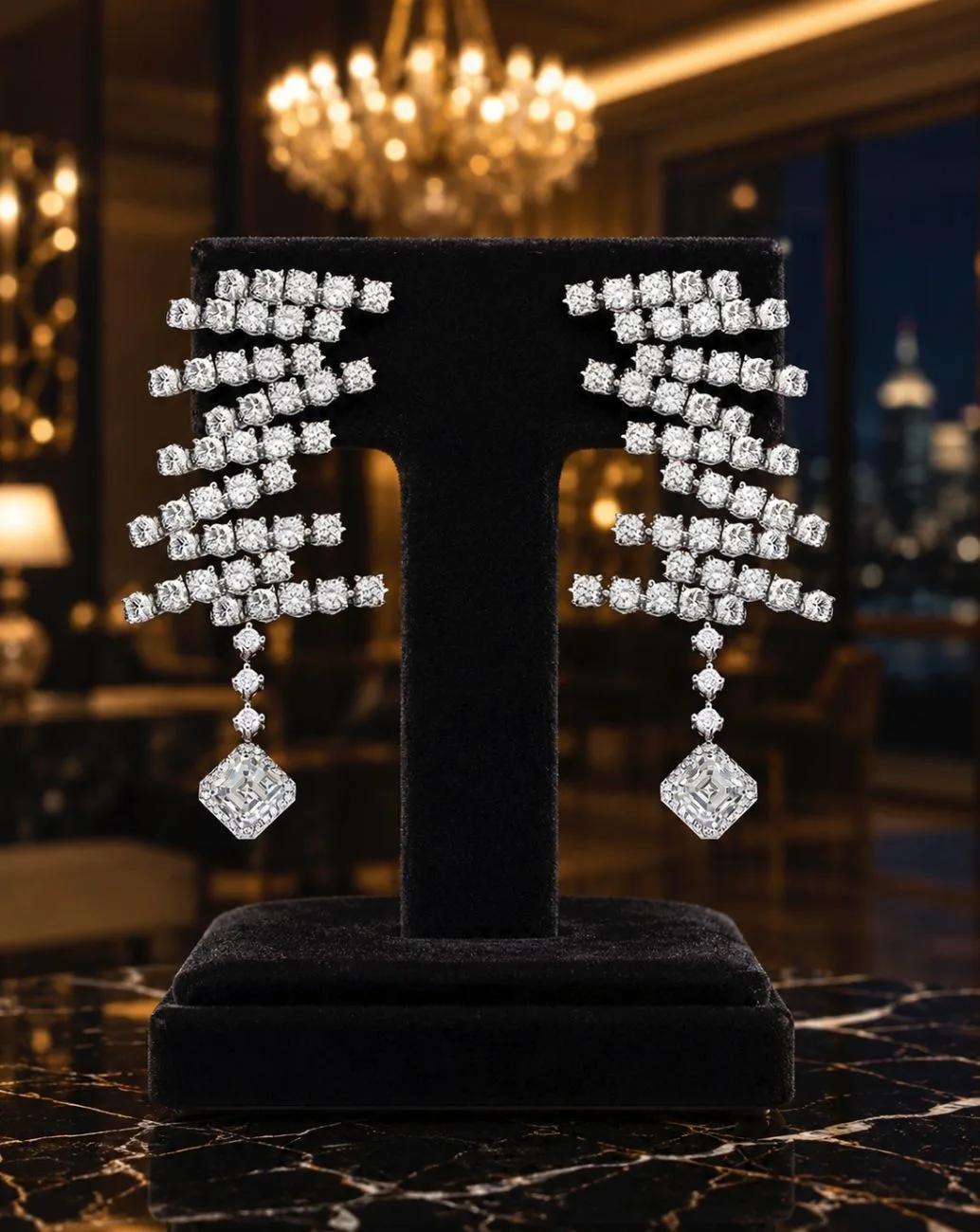 The Diamond Cascade Earrings