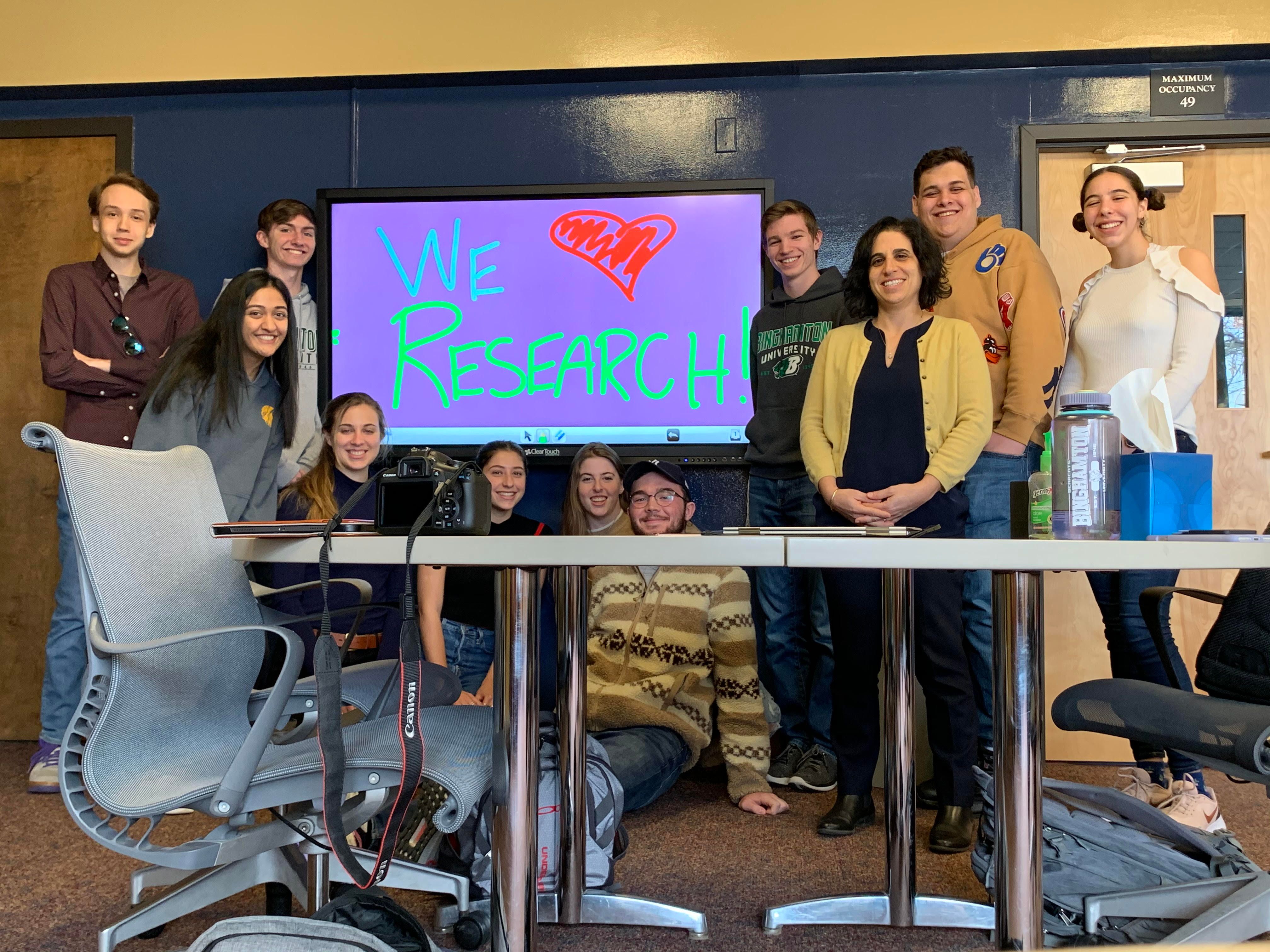 a class photos of students at Binghamton