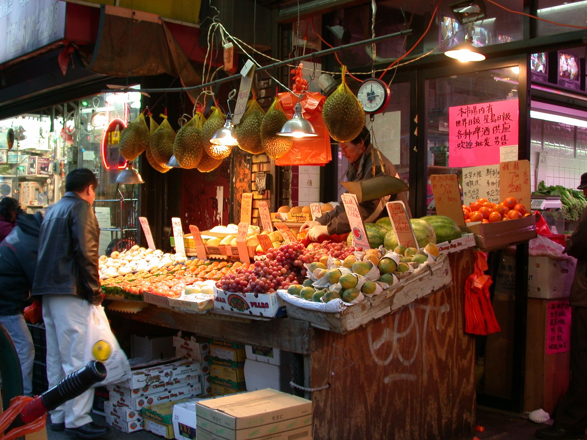 Night produce market in chinatown