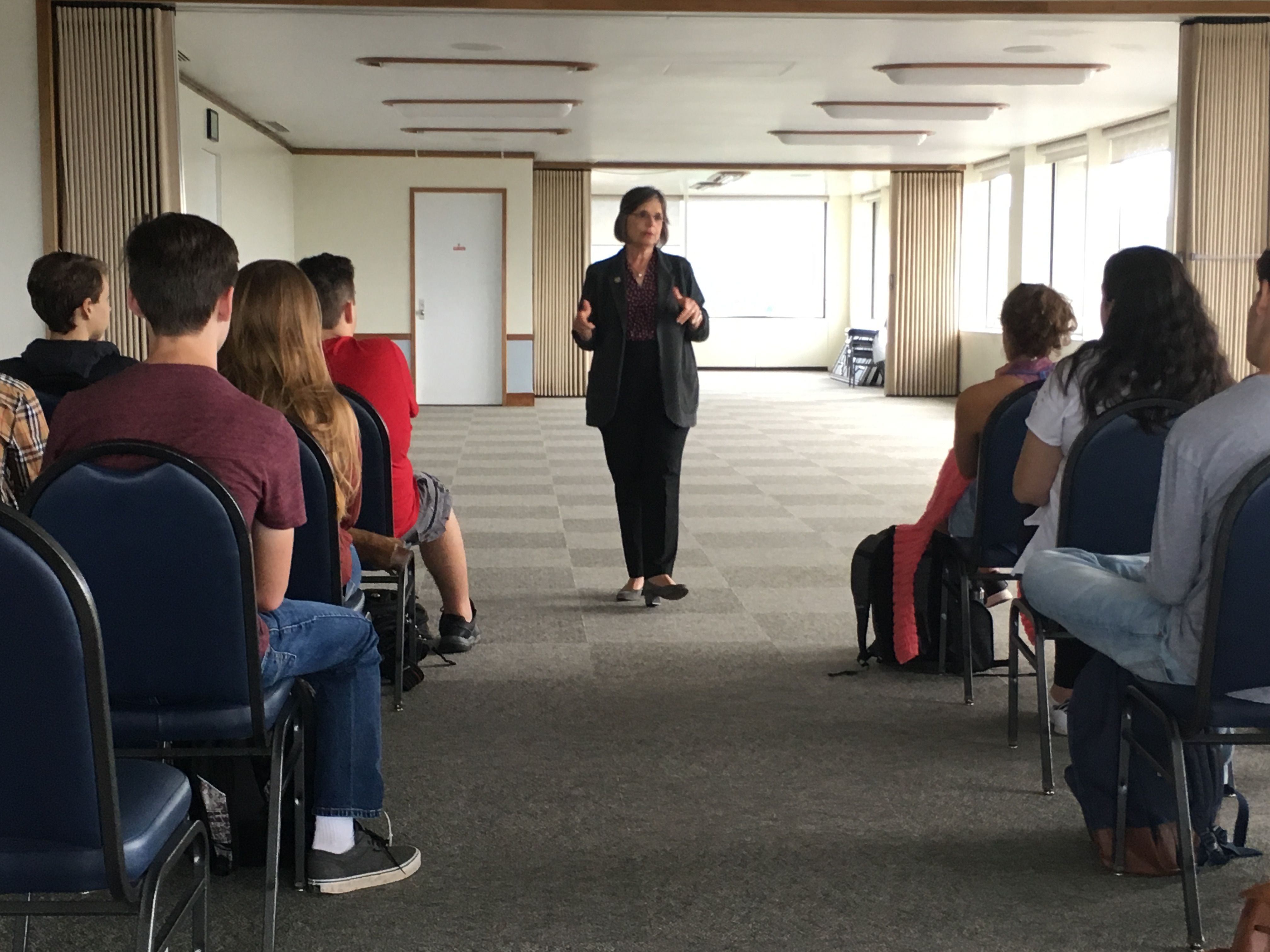 NYS Assemblywoman Donna Lupardo speaks with my class