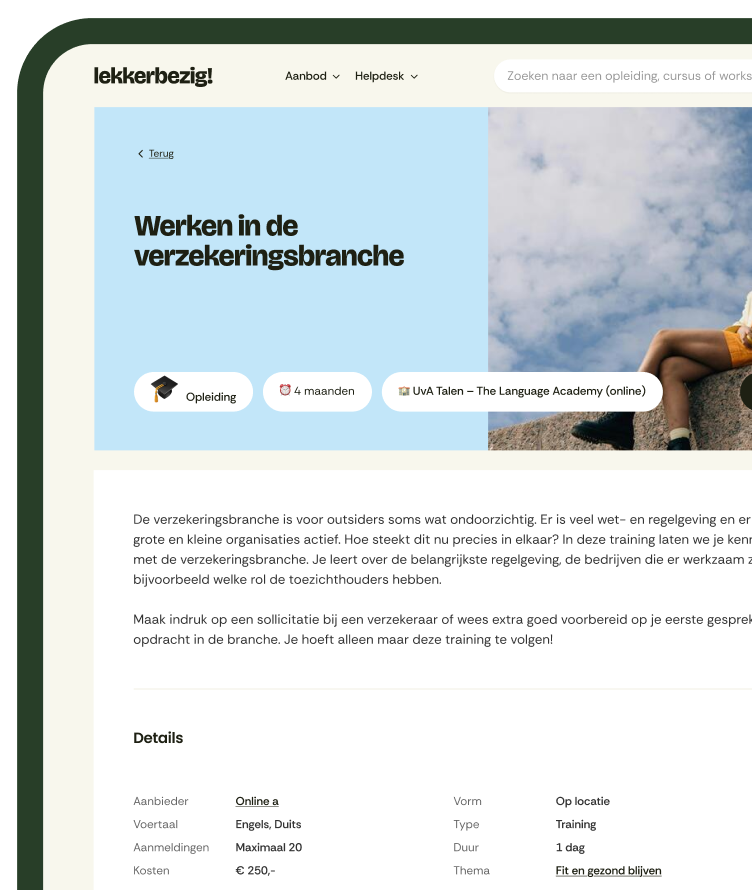 Het aanbod, zoals een medewerker het ziet