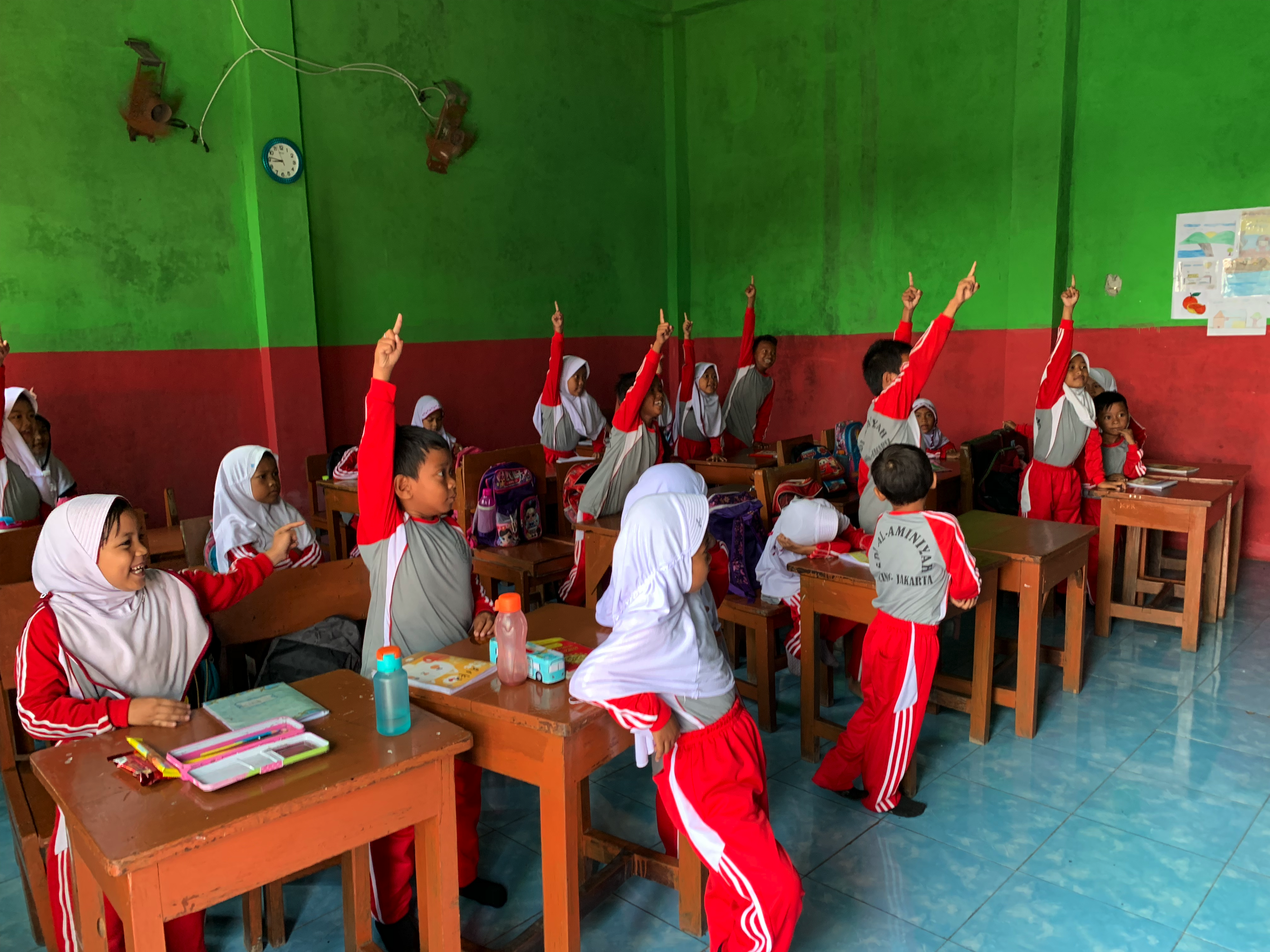 Les enfants d'une école de Cilincing