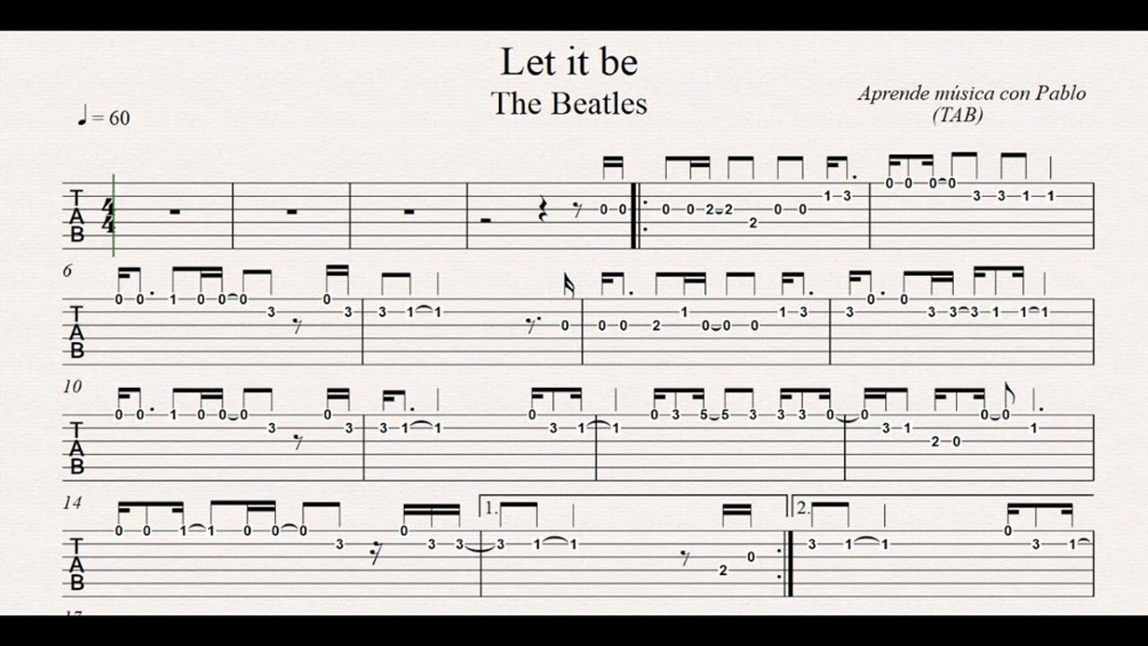 Partition des beatles