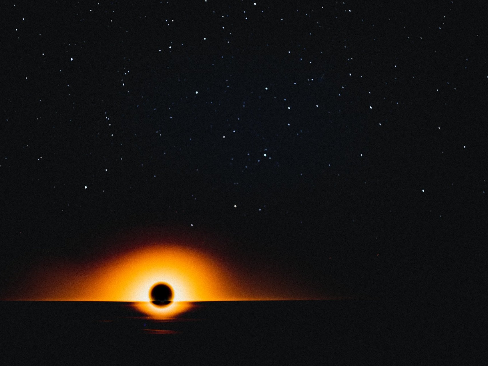 Sun in the sky during night time