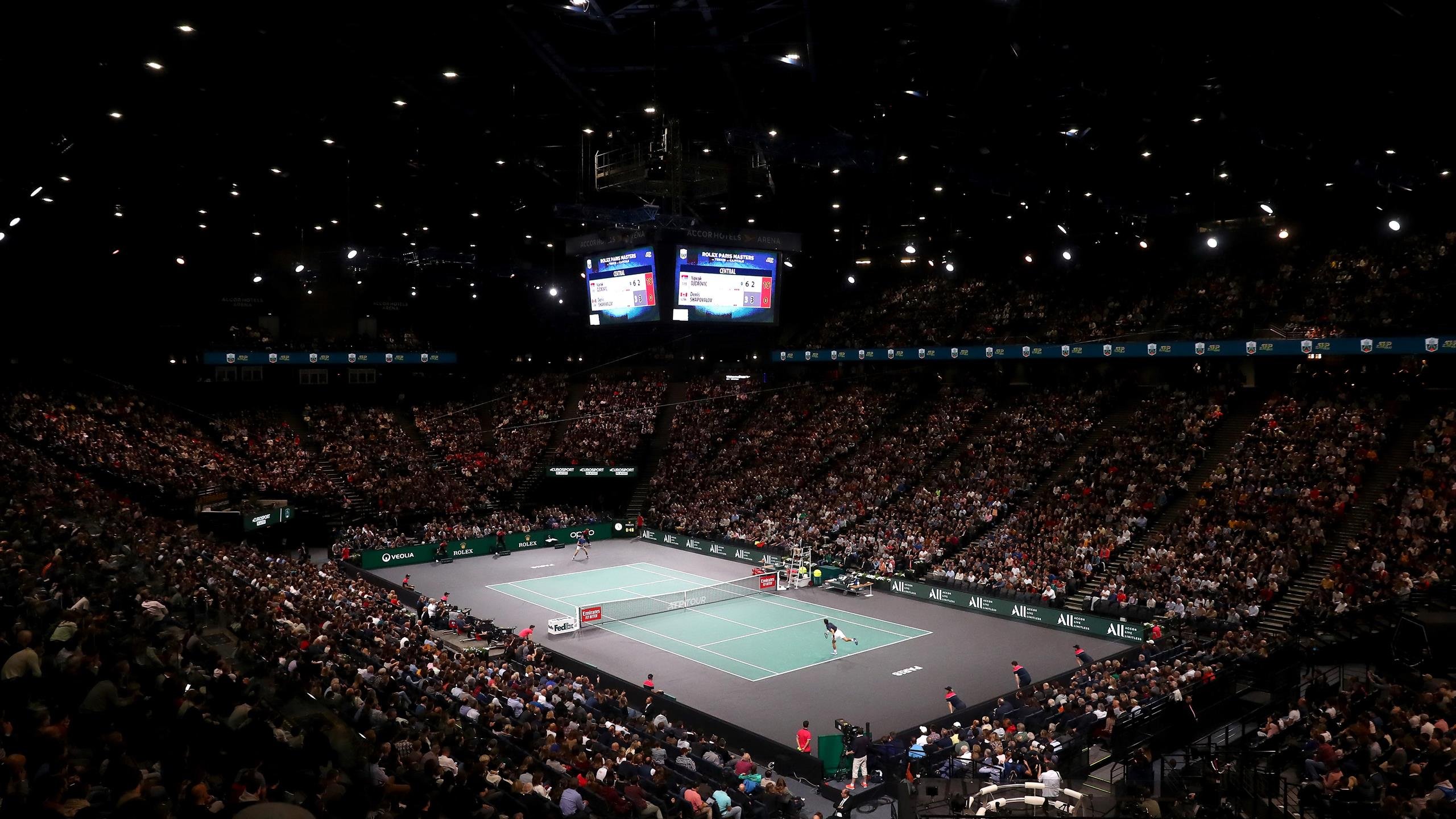 Le court central de l’Open de Paris Bercy