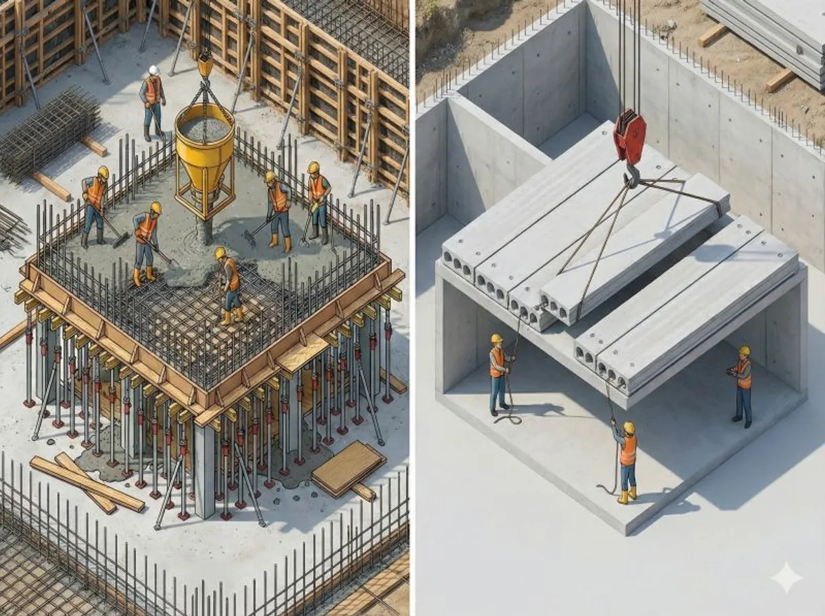 Monolitická deka alebo predpäté panely? Veľké porovnanie ceny a času (2026)