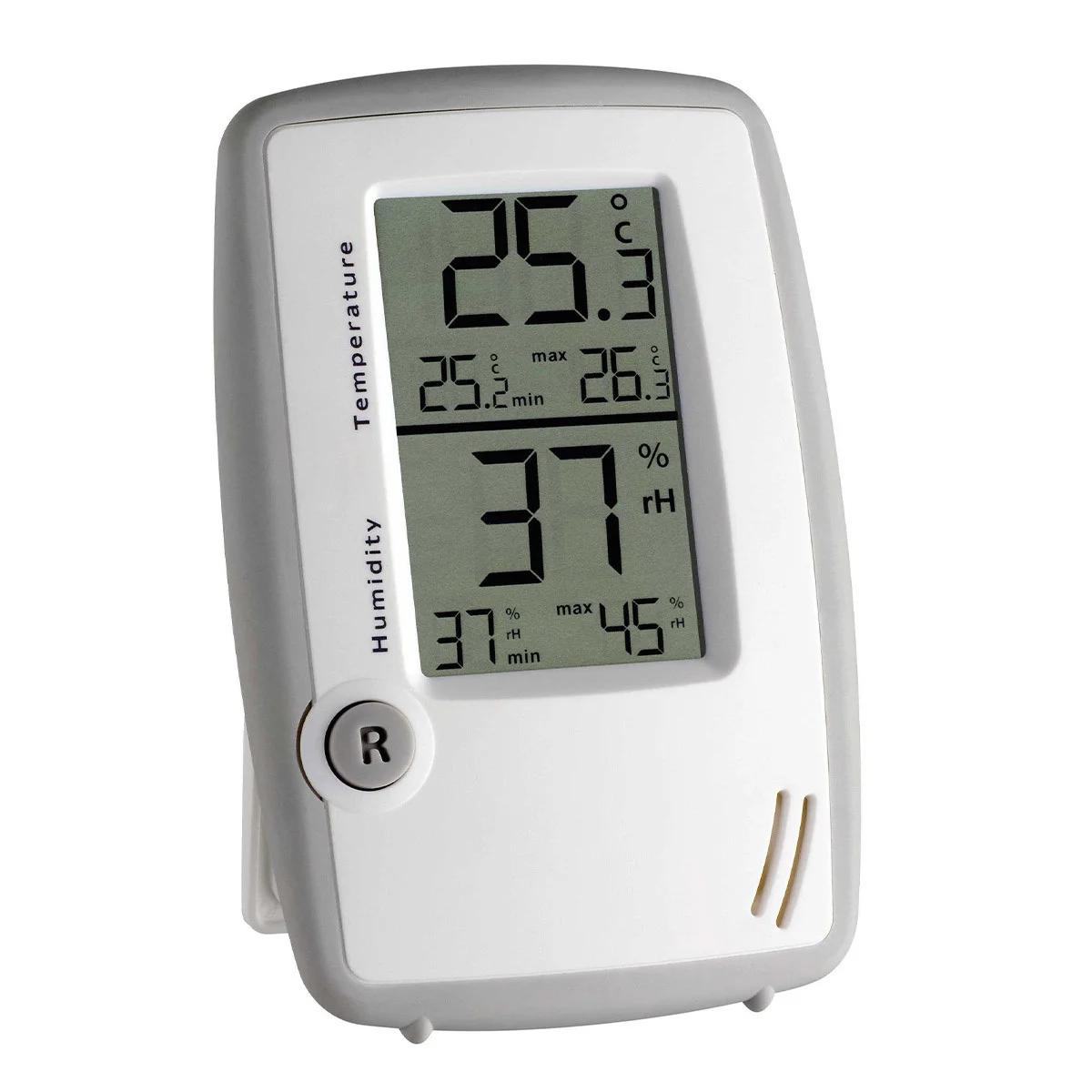 Thermomètre Hygromètre Numérique Pitasha - Grand Écran LCD 3.2" - Horloge Intérieure - Bureau/Maison
