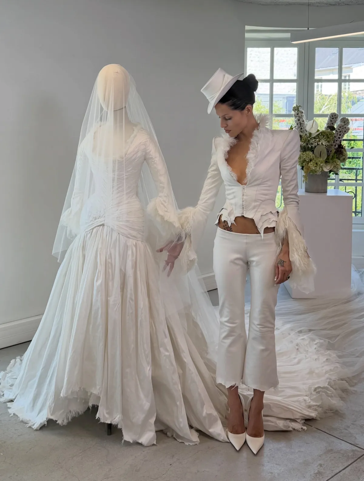 Gabbriette continued the brand's rise beyond the red carpet by choosing Matières Fécales for her wedding celebrations, highlighting the label's growing influence on fashion's newest generation of style icons.