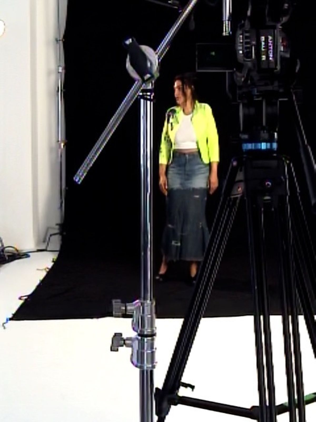 Paloma Elsesser in a Chloé Spring/Summer 2001 neon jacket for The Cut