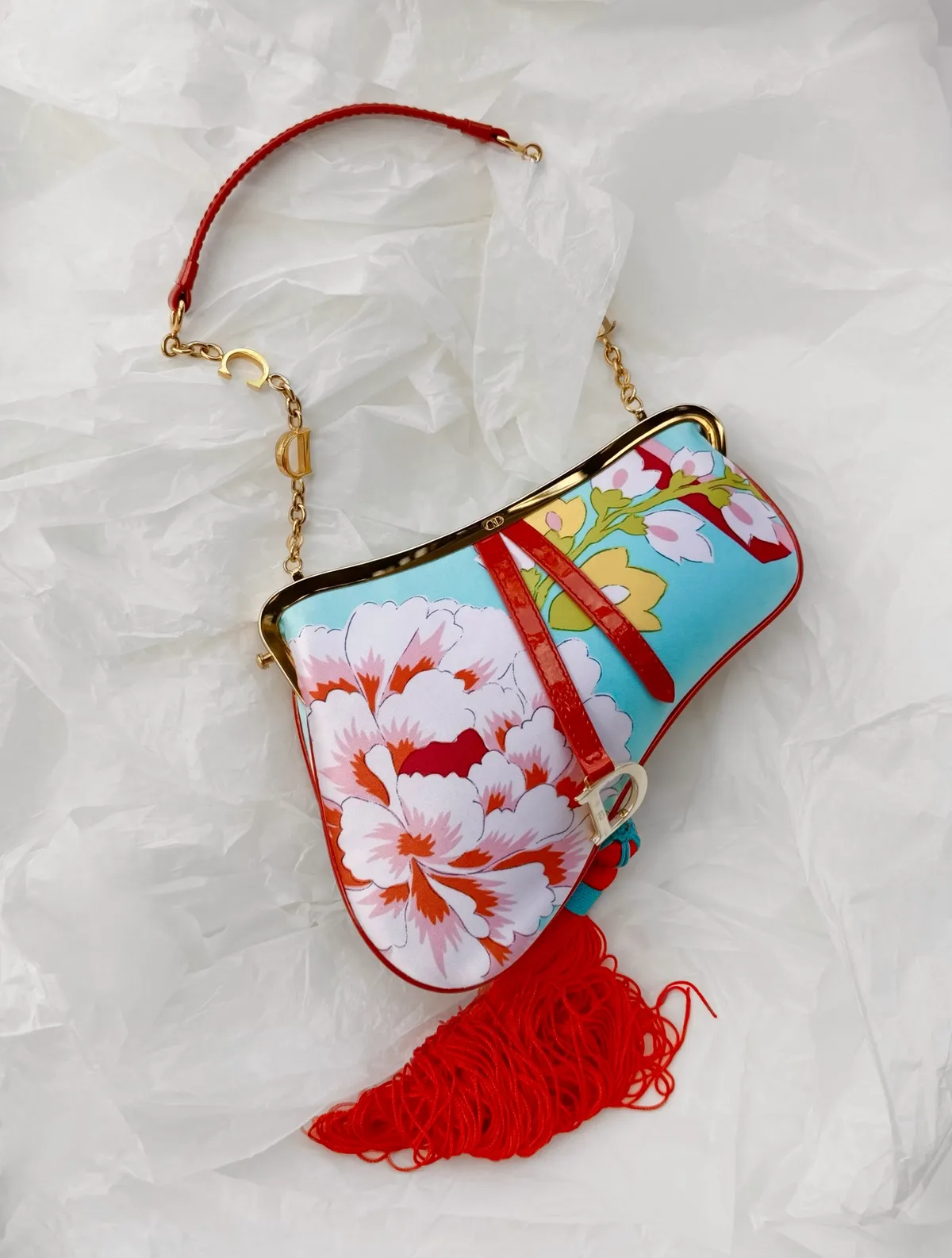 Christian Dior by John Galliano FW 2003 Silk Saddle Bag