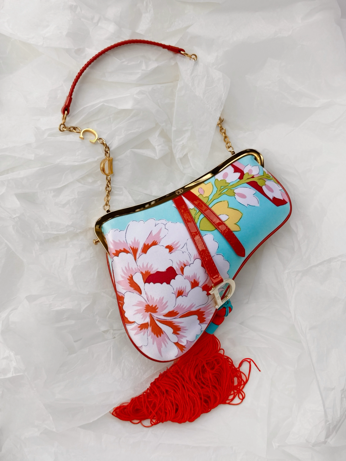 Christian Dior by John Galliano FW 2003 Silk Saddle Bag