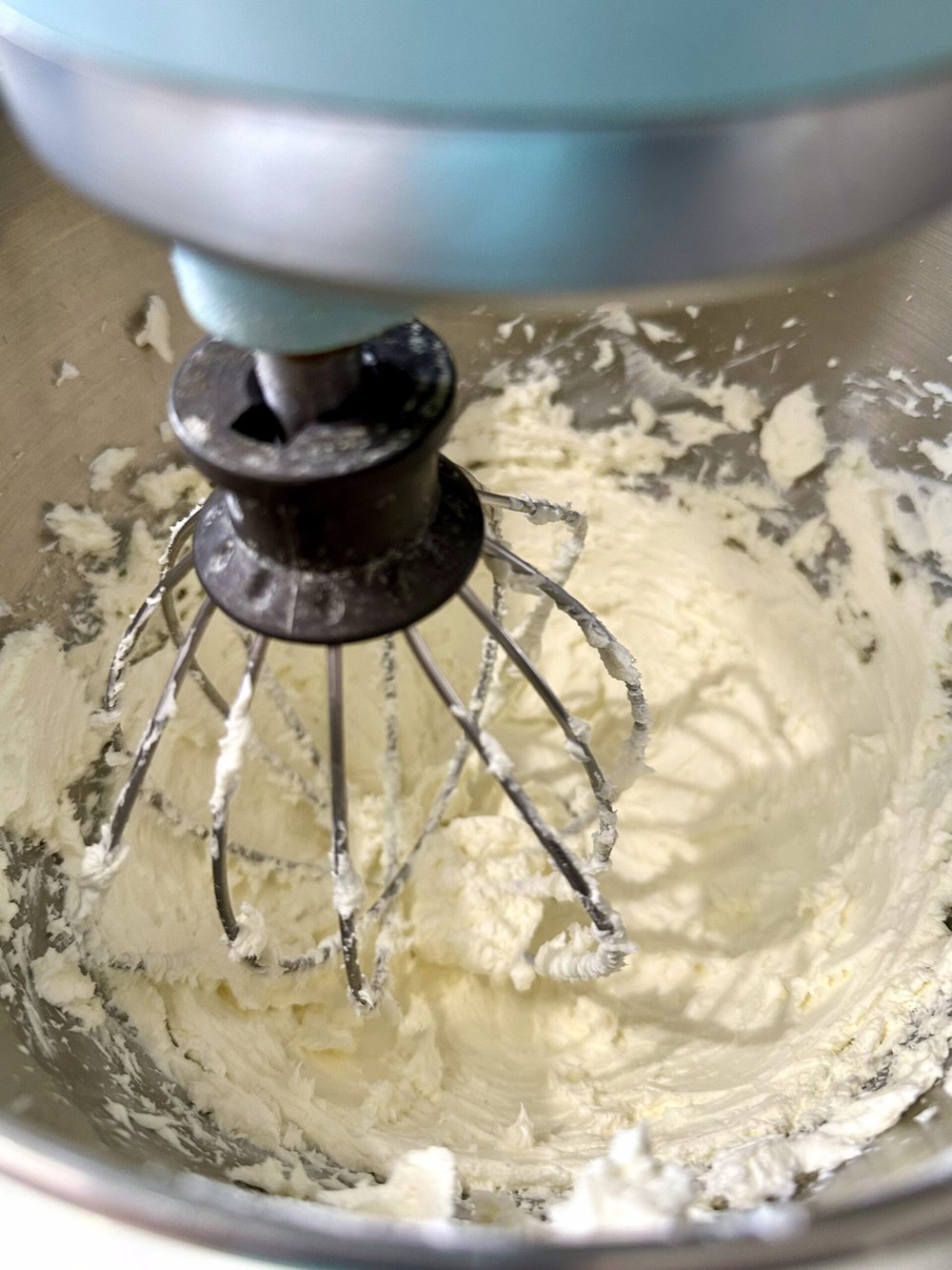 Softened cream cheese beaten until smooth