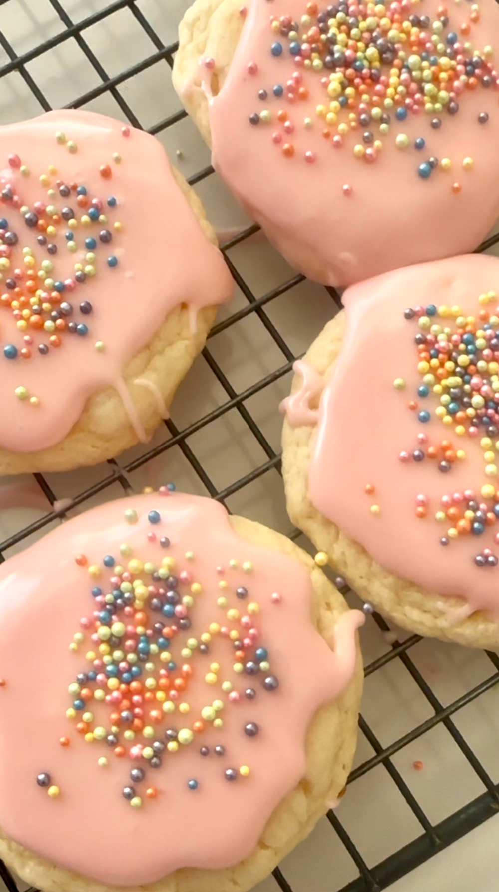 White cake mix cookies arranged for a spring celebration