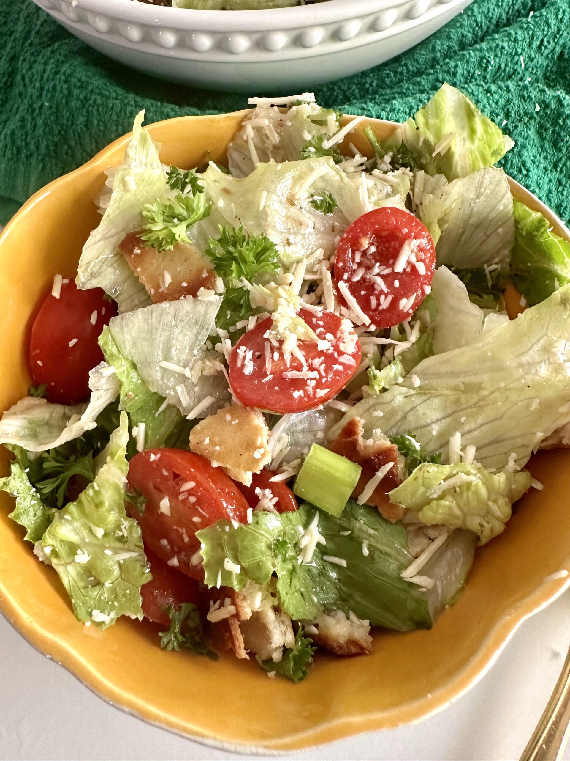 A fresh Green Jacket Salad prepared for a spring table
