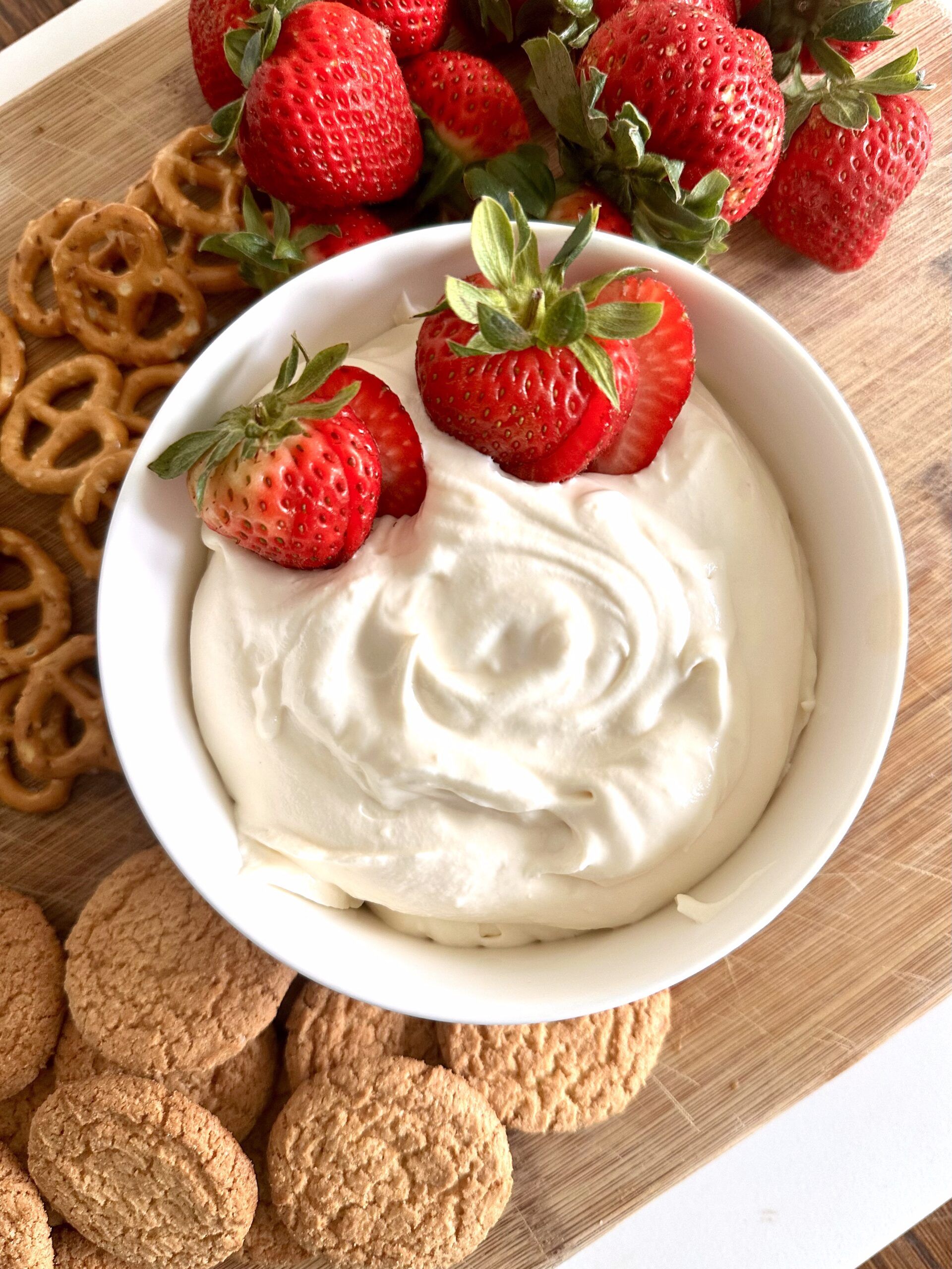 Cream cheese, sweetened condensed milk, whipped topping, and vanilla for cheesecake dip