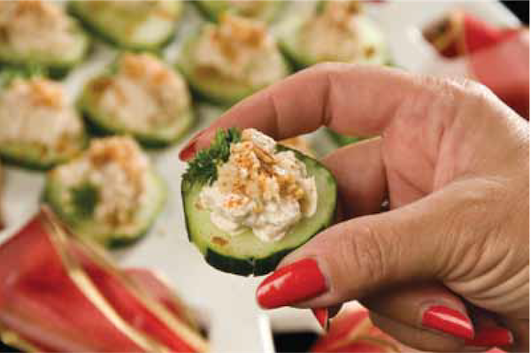 smoked salmon and cucumber canapés