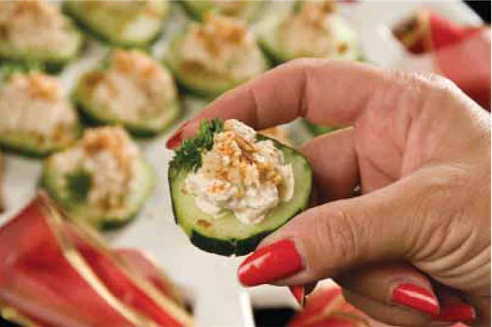 smoked salmon and cucumber canapés