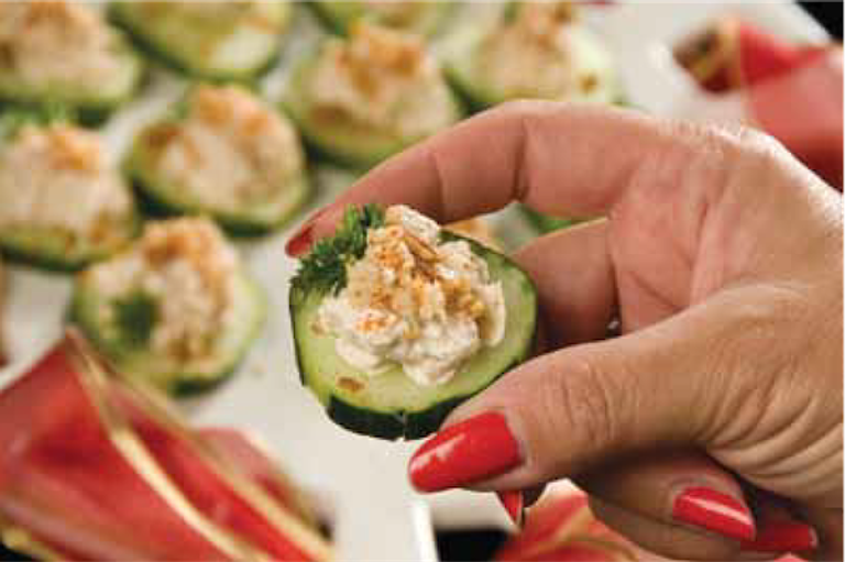 smoked salmon and cucumber canapés