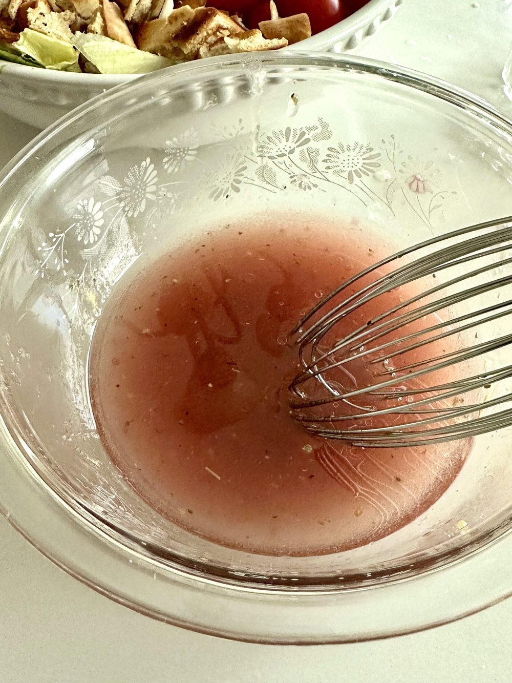 Tangy red wine vinaigrette for Green Jacket Salad