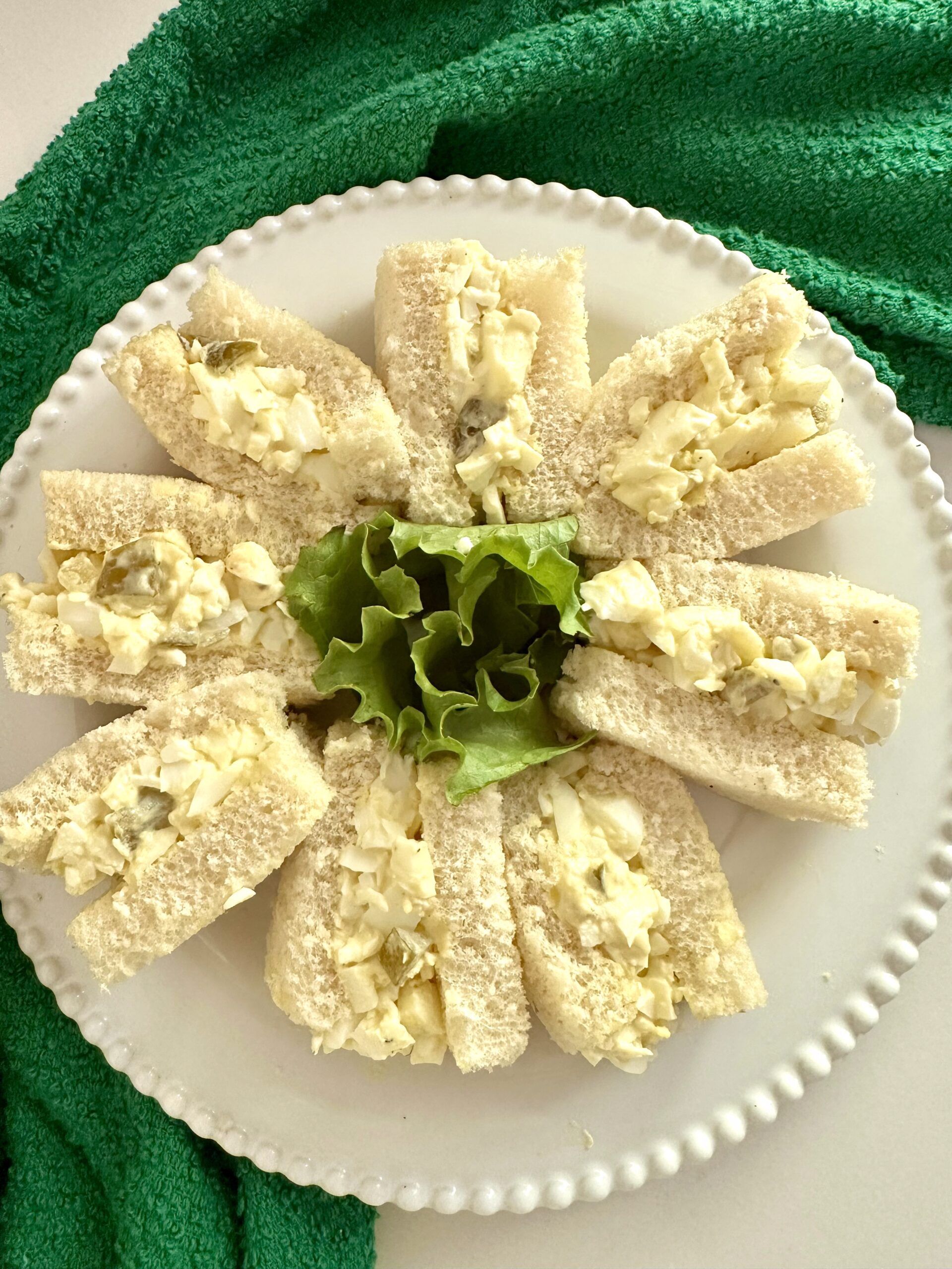Creamy Southern egg salad prepared for sandwiches