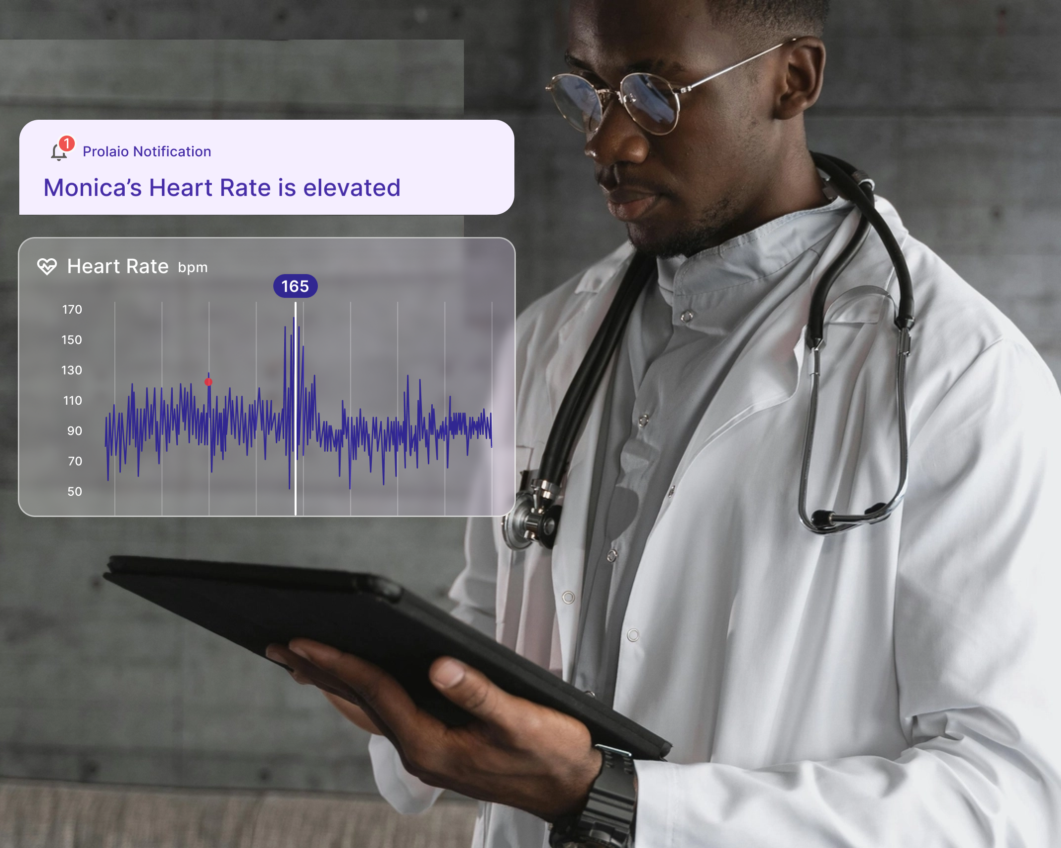 Doctor reviewing report on iPad