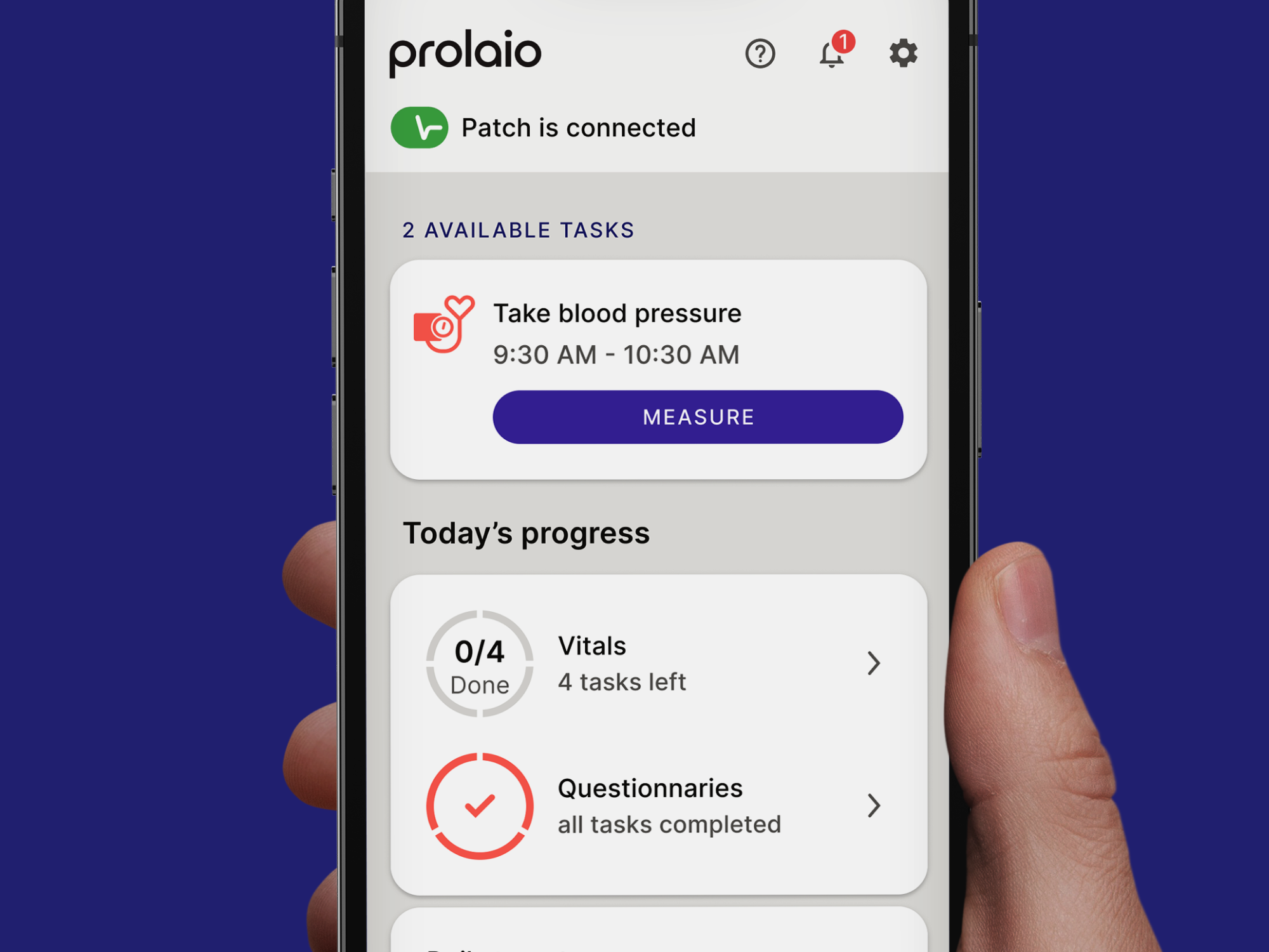 Prolaio remote monitoring device with platform dashboard