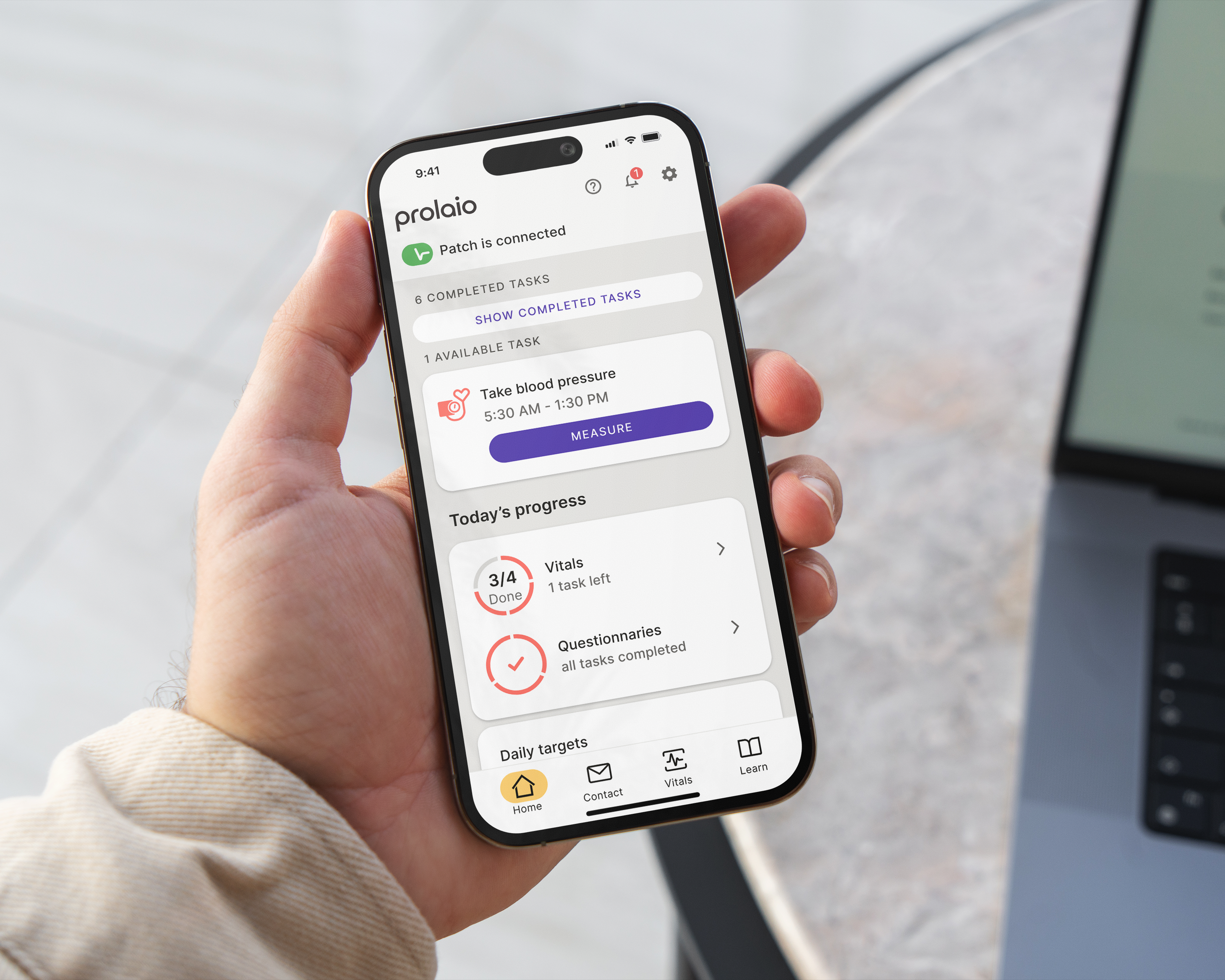 Prolaio phone with remote monitoring dashboard
