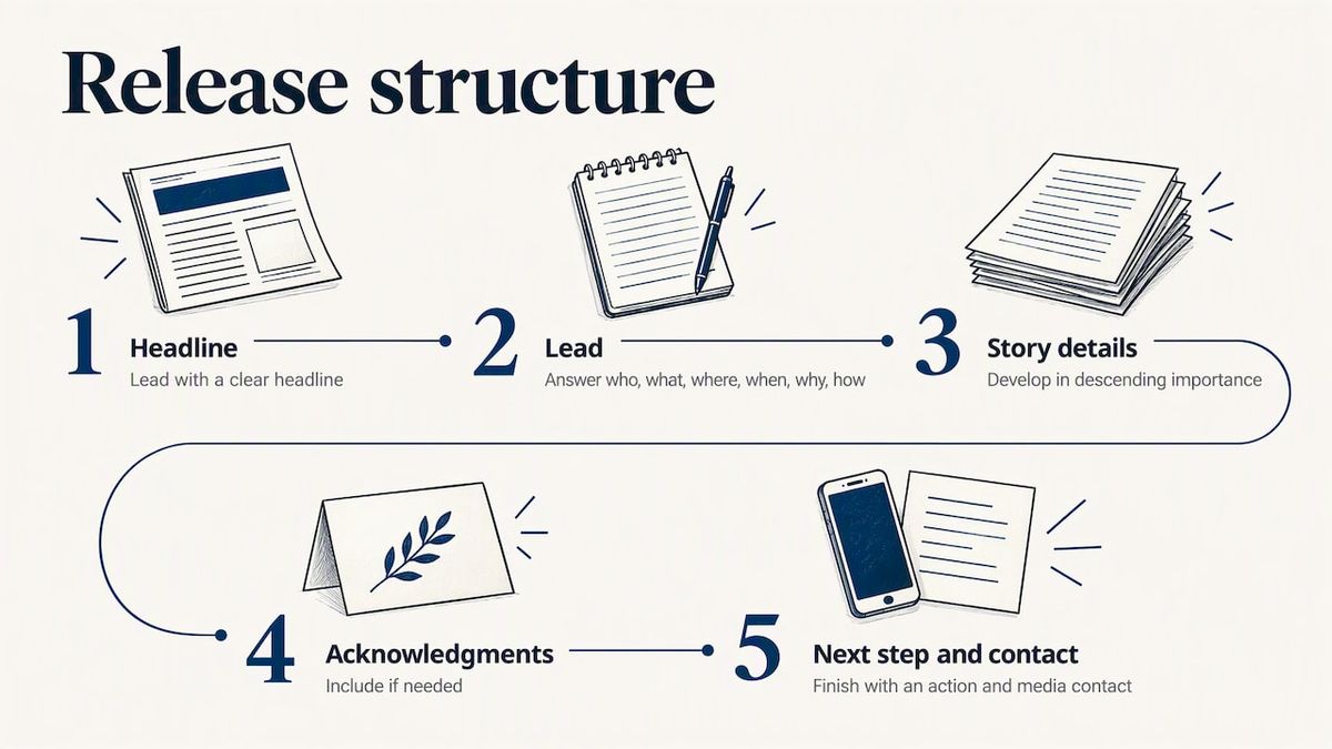 Education press release structure from headline to contact